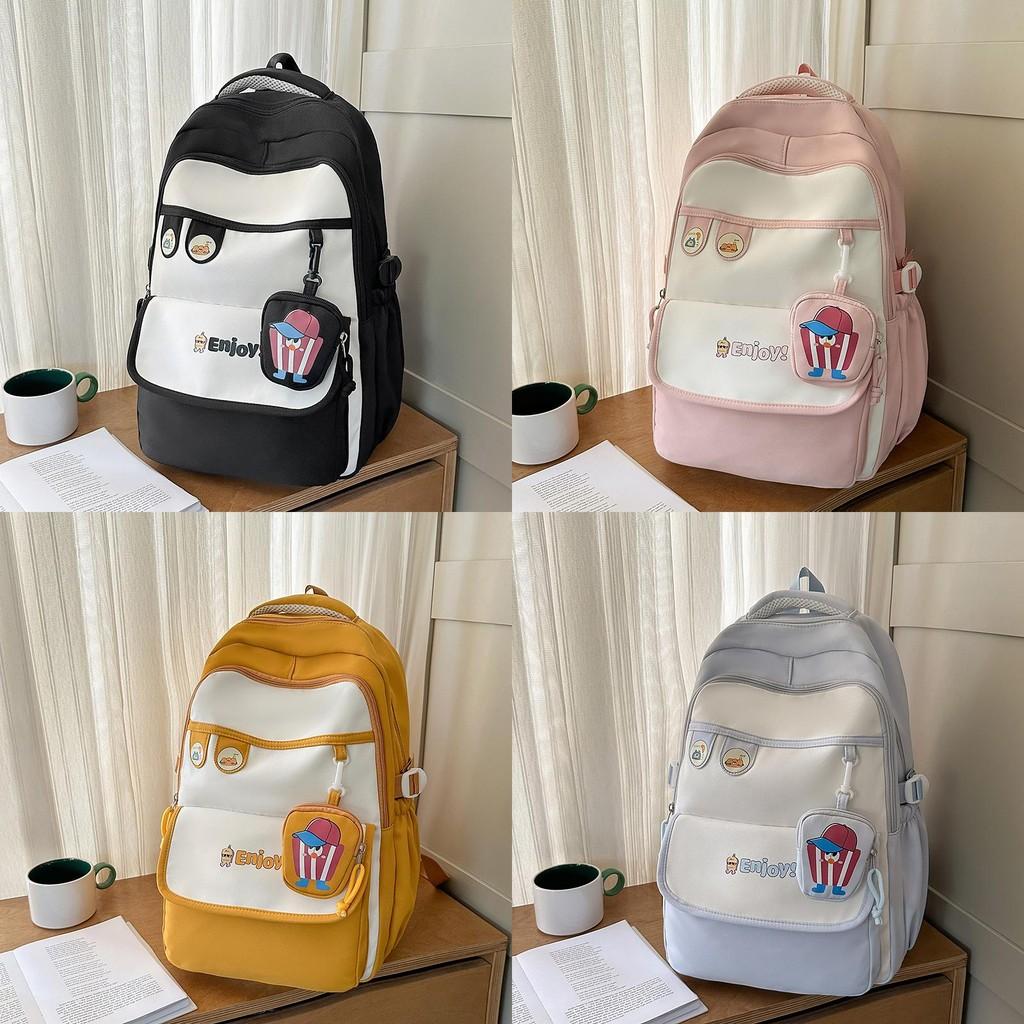 Youth Backpack Lightweight Computer Bag With Color Block Design For School Use