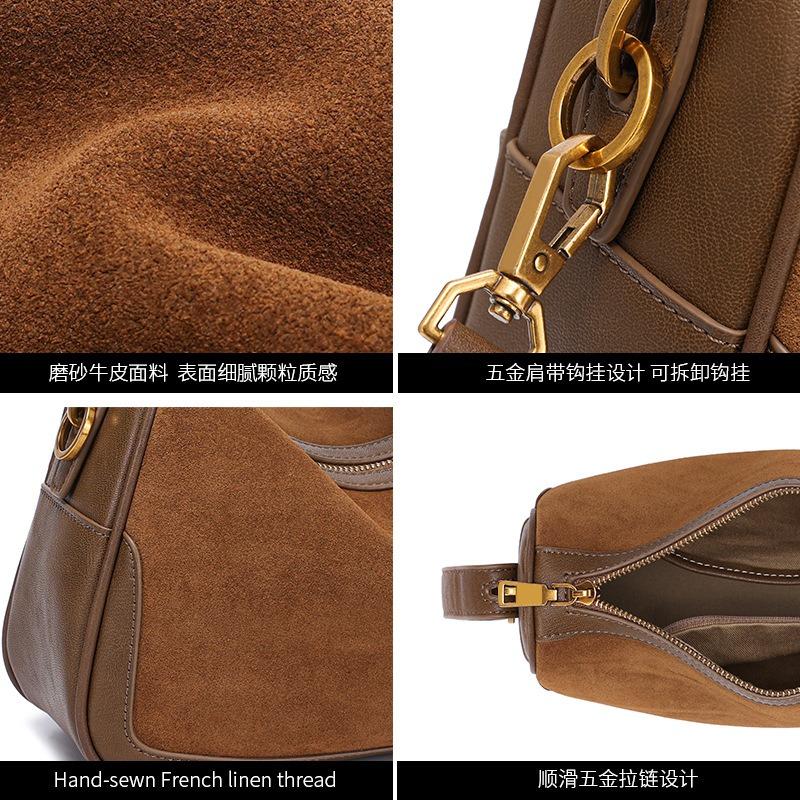 Frosted cowhide pillow bag dumpling bag new leather messenger bag women's bag high-end shoulder bag women