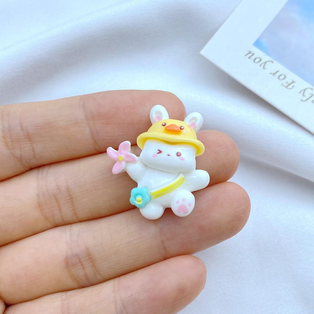 10Pcs New Cute Resin Cartoon Candy Ice Cream Rabbit Series Flat Back Parts Embellishments For Hair Bows Accessorie