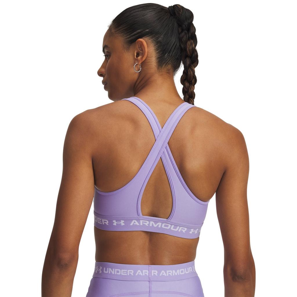 Under Armour Crossback Medium Intensity Training Breathable Comfortable Sports Bra Women Underwear Light-Purple 1361034-538