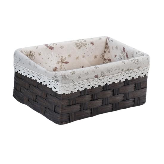Aufbewahrungskorb mit Blumenmuster, verschleißfester Stoff, multifunktionaler handgefertigter Rattan-Aufbewahrungsbehälter für Kleinigkeiten für zu Hause
