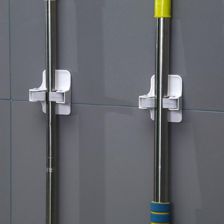 Set of 4 Wall Hanging Mop Holders Self Adhesive Grip Hangers for Brooms Practical Organizers for Household Tools