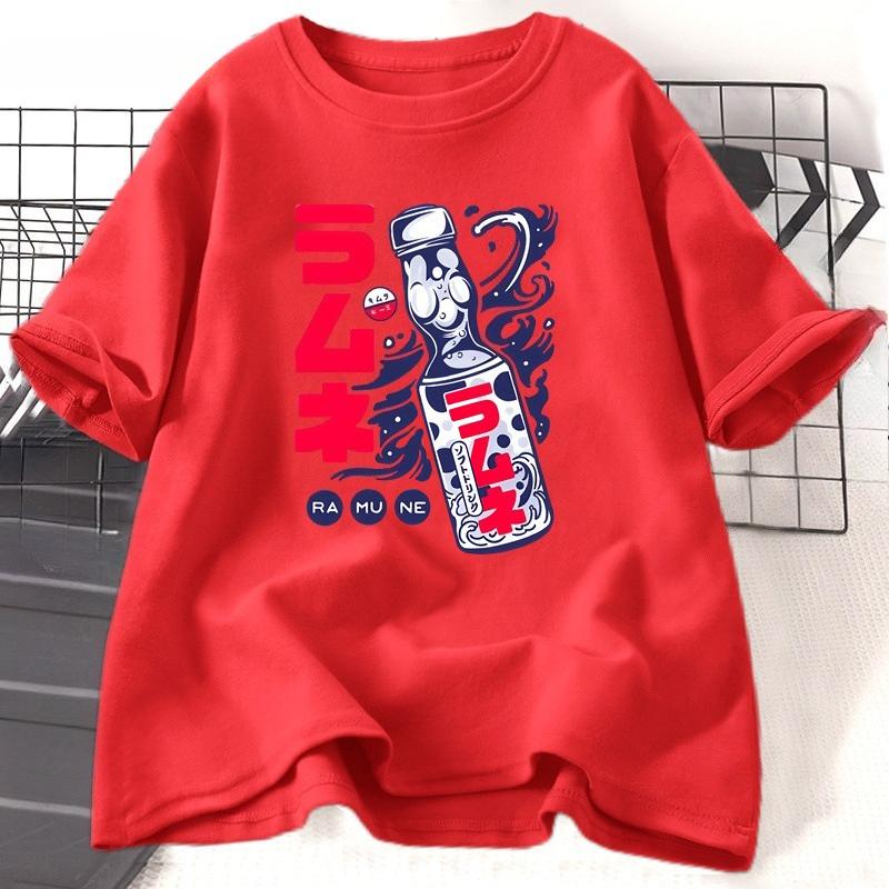 Ramune Japanese Soda Drink Tshirt Unisex WOMEN Cotton Round Neck Graphic T Shirts Casual Summer Loose T Shirt Fashion Clothes