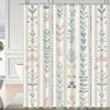 1Pc Floral Pattern Shower Curtain With Hook, Bathroom Partition, Bathroom Accessories, Home Decoration