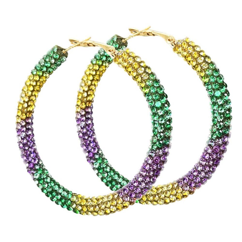 Mardi Gras Hoop Earring Feather Long Earring New Tassel Earring  Women