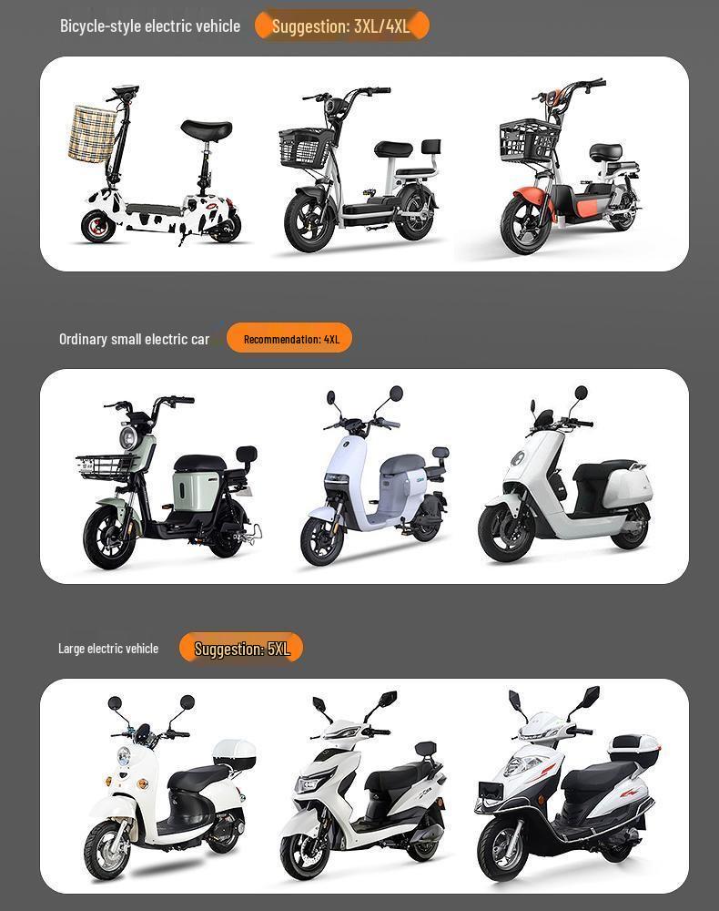 Electric Motorcycle Dustproof & Rainproof Cover Set for Scooters and Battery Cars