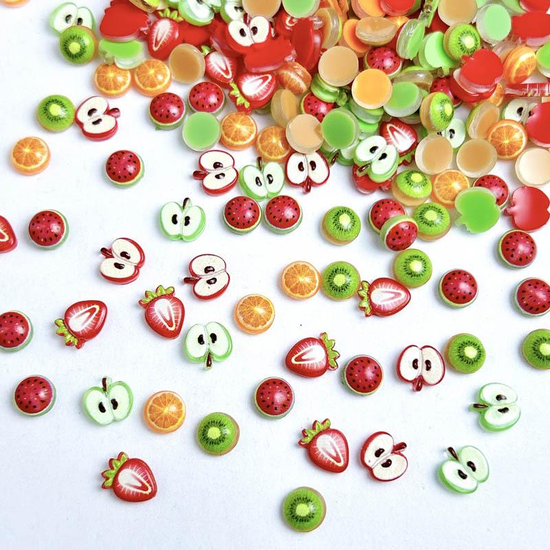 Cute Cartoon Fruit Nail Art Accessories Internet Celebrity New Strawberry Apple Hair Clip Accessories Handmade DIY Resin Accessories