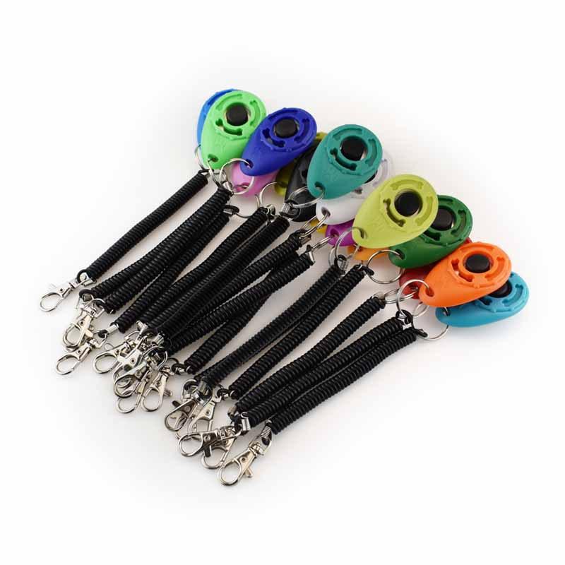 1Pcs Adjustable Wrist Strap Sound Plastic Pet Cat Click Trainer Key Chain Dog Training Clicker Aid Repeller Dog Supplies
