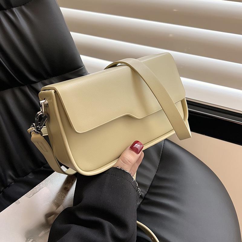 2024 Women's Korean Retro Small Square Crossbody Bag - Versatile Solid Color, Casual Single Shoulder Style