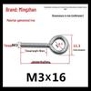 Closed Hook Eye Bolt Screw Ring Hanger - M2.5 to M8 Machine Thread