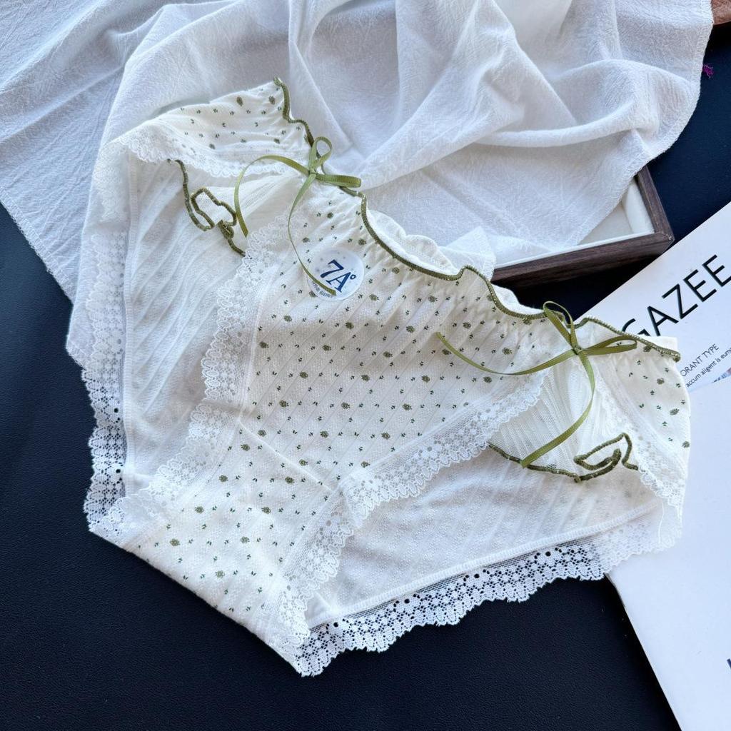 Sweet Style Cotton Women's Underwear with Lace Trim - 80-125 jin