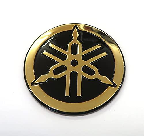 Yamaha Genuine Yamaha Tuning Fork Logo Emblem Sticker Aluminum Gold Black Black Diameter 45mm