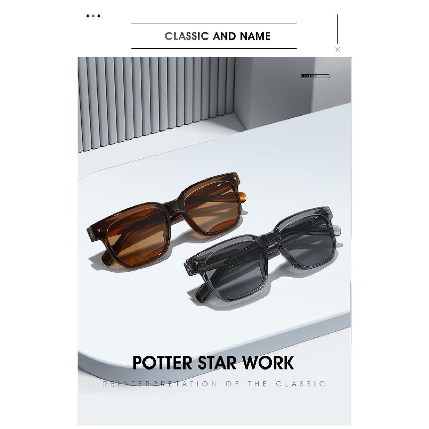 Polarized sunglasses with a square frame and pin-style temples, designed for women, offering UV protection for outdoor use