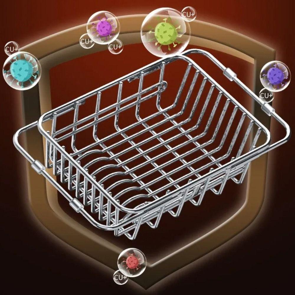 304 Stainless Steel Stainless Steel Dish Drying Rack Large Capacity Adjustable Design Fruit Vegetable Drain Basket
