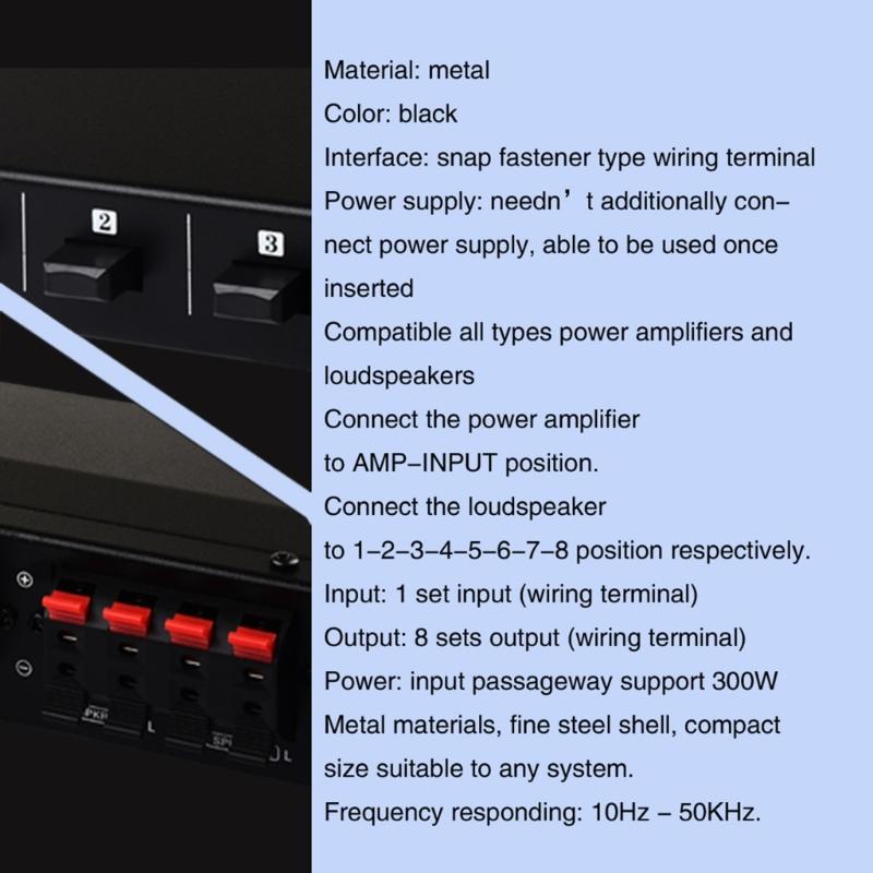 1 In 8 Out Passive Amplifiers Speaker Selector Switcher Sound Switching Distributor Comparator Sound Quality Without Los