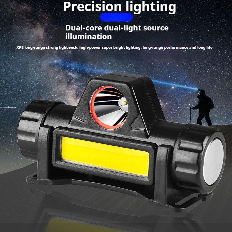 High-Brightness LED Headlamp: USB Rechargeable, Magnetic, Long-Range for Camping & Mountaineering