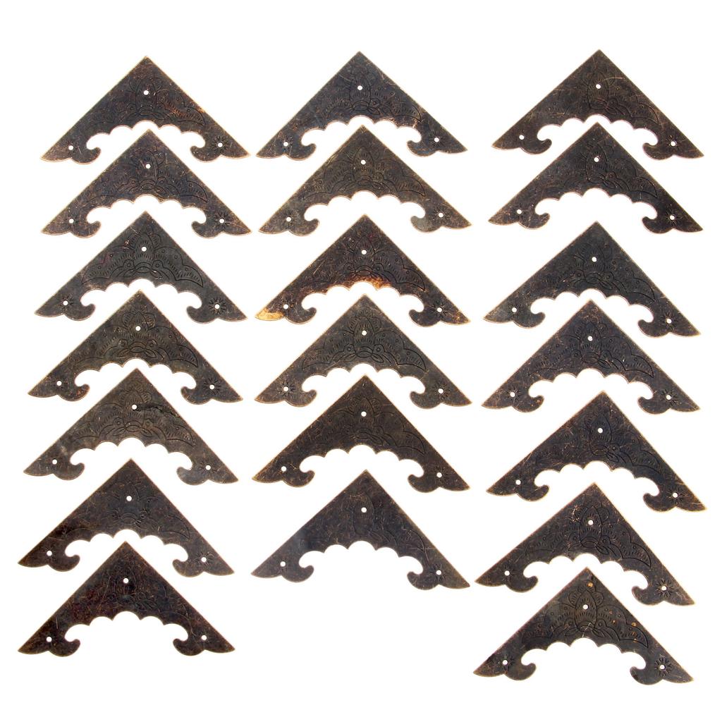 16Pcs Vintage Metal Flat Corner Protectors Decorative Furniture Guard Edge Cover w/Nails for Jewelry Box Case Gift Box 40mm/58mm