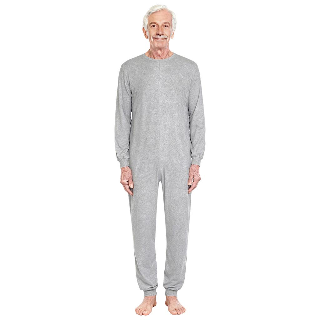 Unisex Adaptiv Jumpsuit Rundhalsdesign Långärmad Dragkedja bak Långa byxor Etdelad Romper Särskilda behov