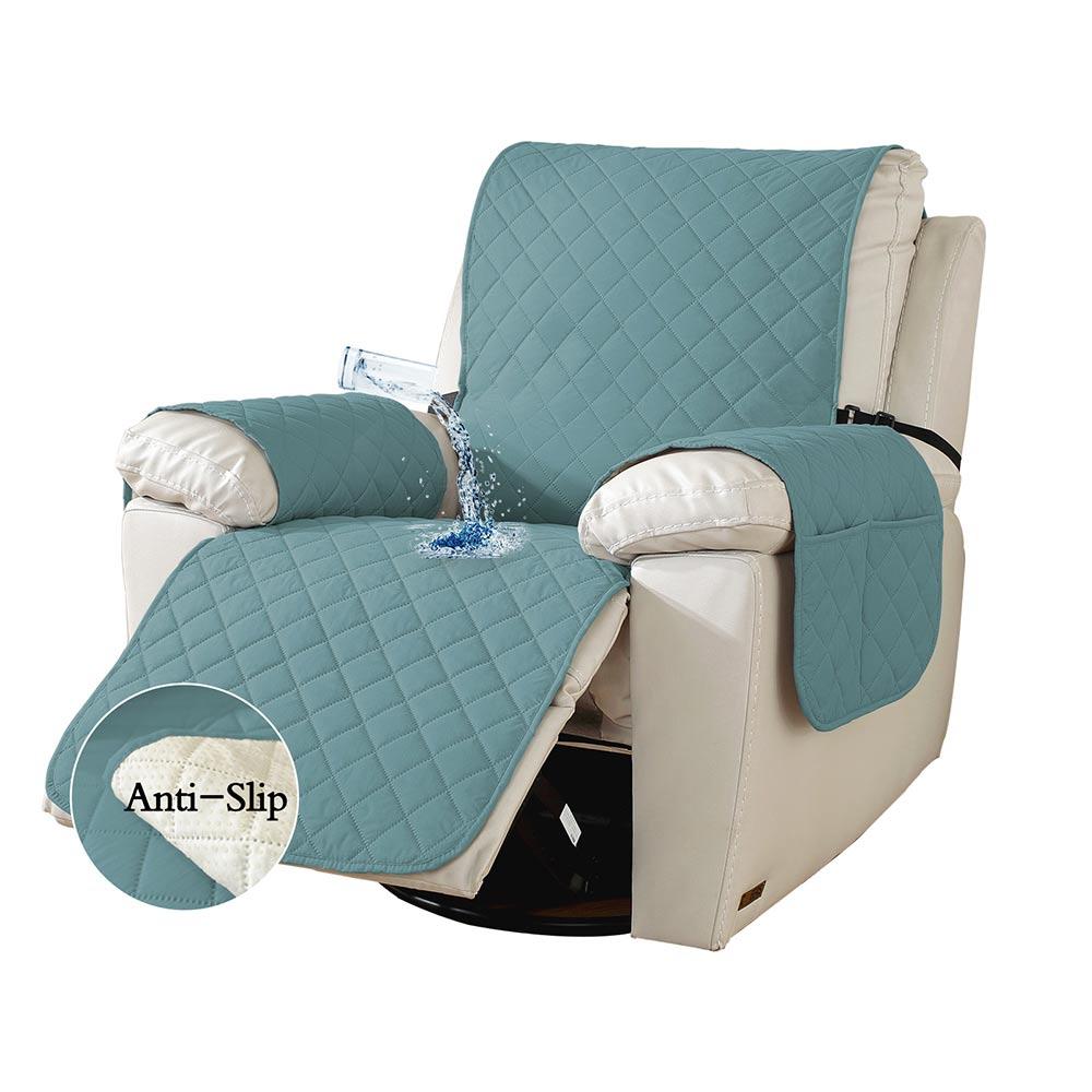 Waterproof Sofa Cover Grid with Pockets Protector for 1/2/3 Seat Armchair Recliner Multi-Color Stain-Resistant Couch Cushion