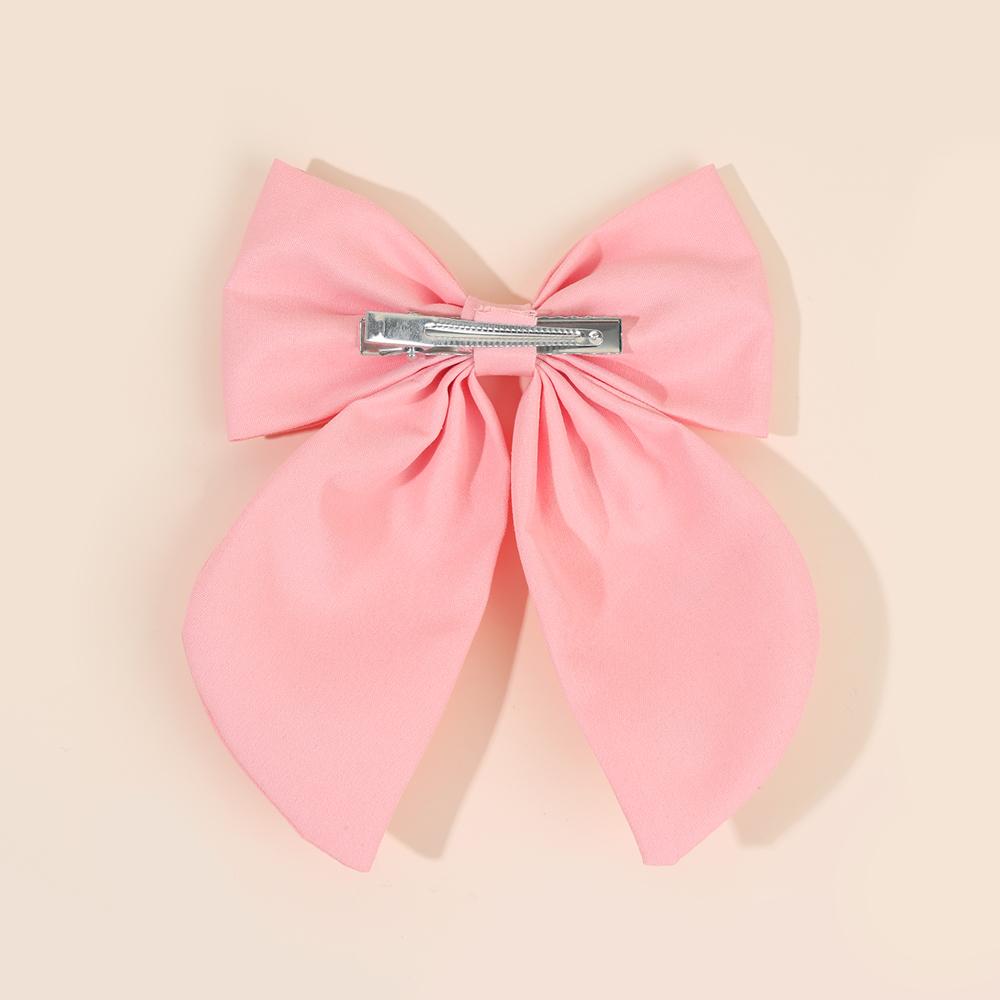 Heart-Shaped Embroidery Bow Hair Clip For Girls Elegant Minimalist Solid Bownot Hairpins Ponytail Barrette Headwear Accessories
