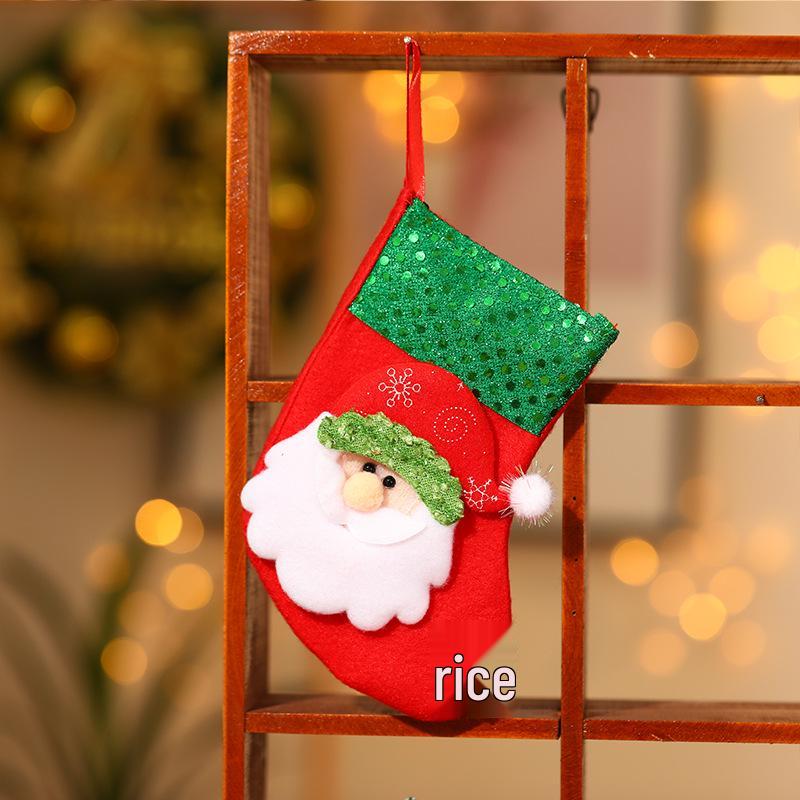 Weihnachtsszene Strumpfbeutel - Kleiner Anhänger & Süßigkeitenhalter für Kinder