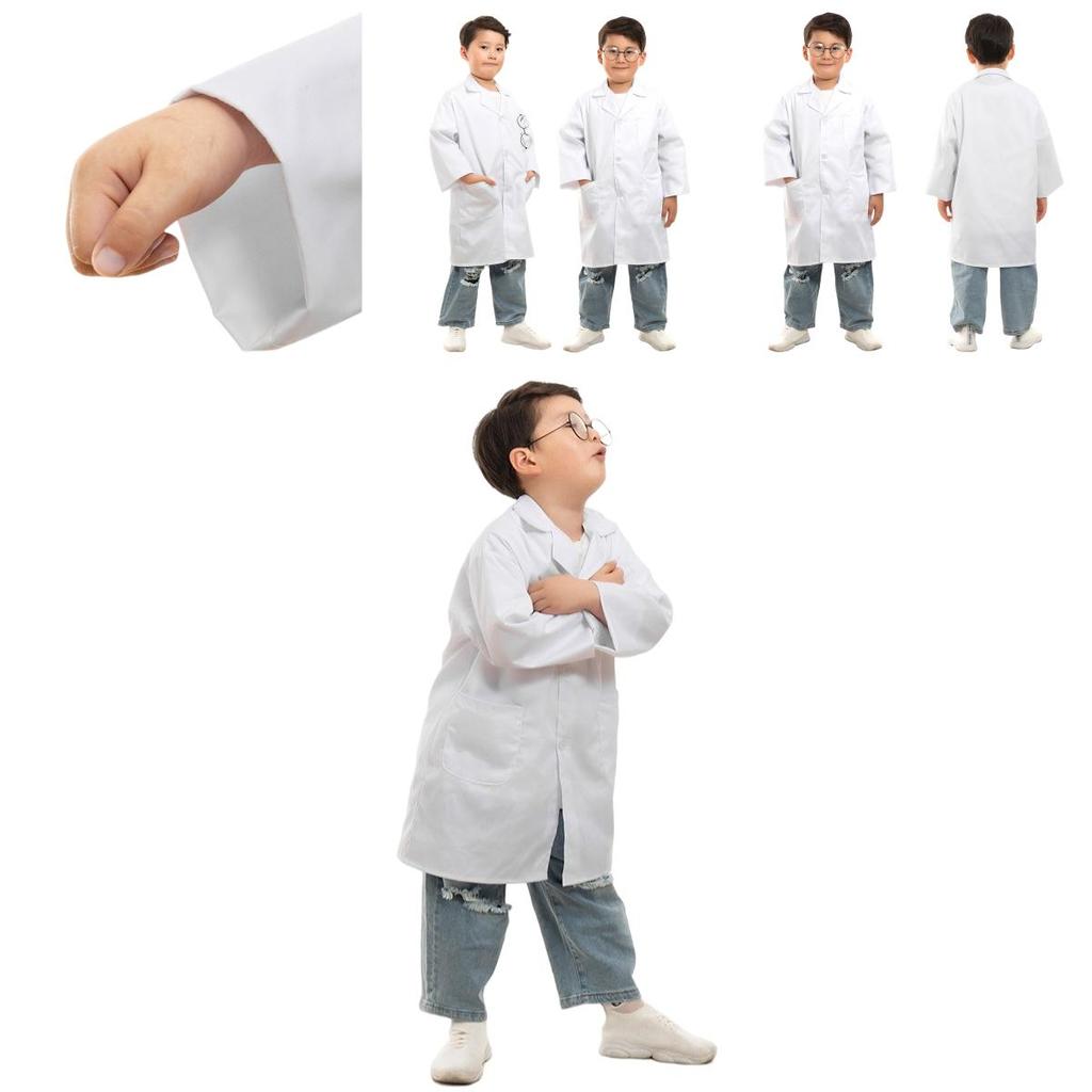 Kinderlaborkittel für Rollenspiele und wissenschaftliche Experimente Feuchtigkeitsableitende Baumwolle