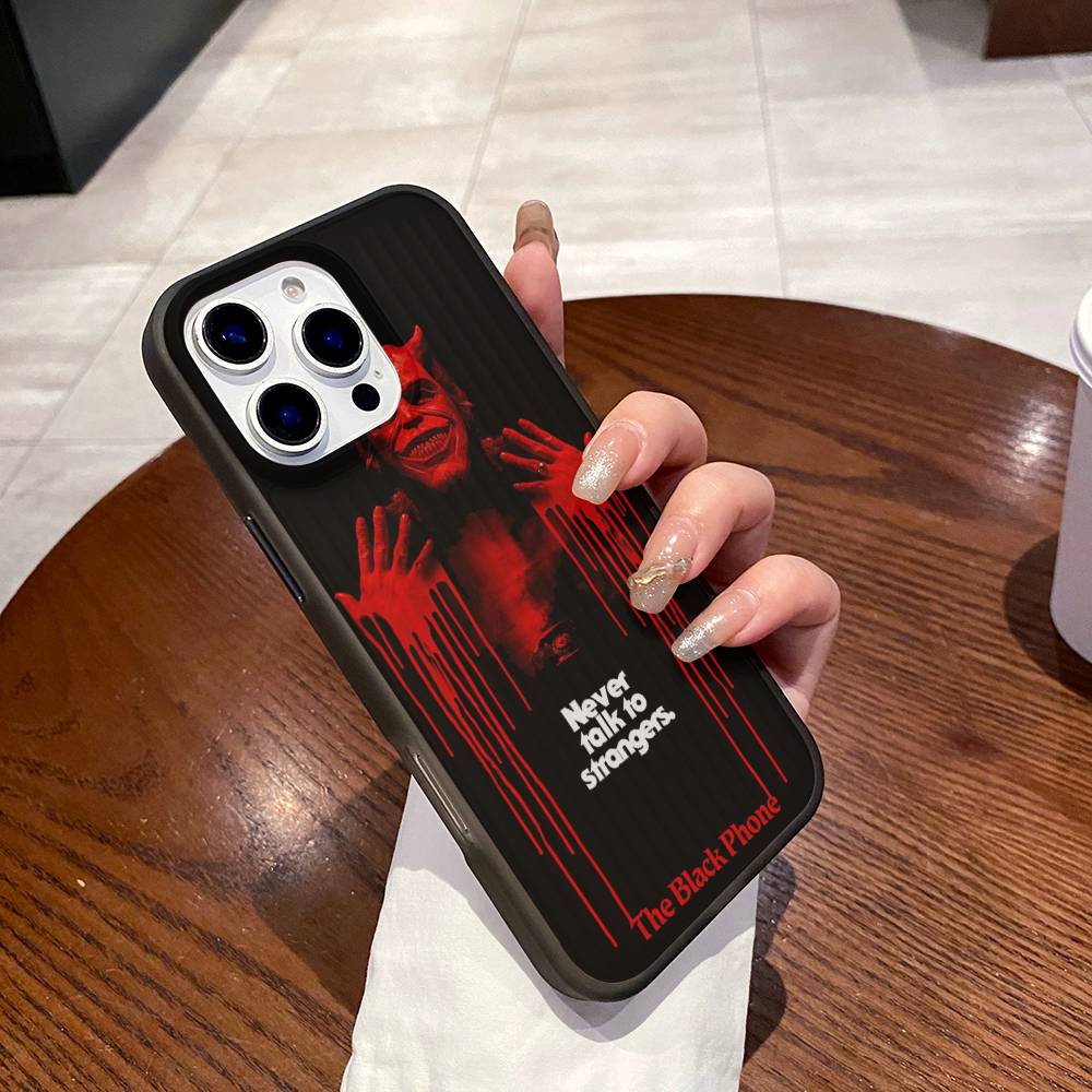 Horror Movie The B-Black P-Phone For IPhone 16 15 11 12 13 14 17 Pro Max PLUS Pro Soft Corrugated Silicone Back Phone Case