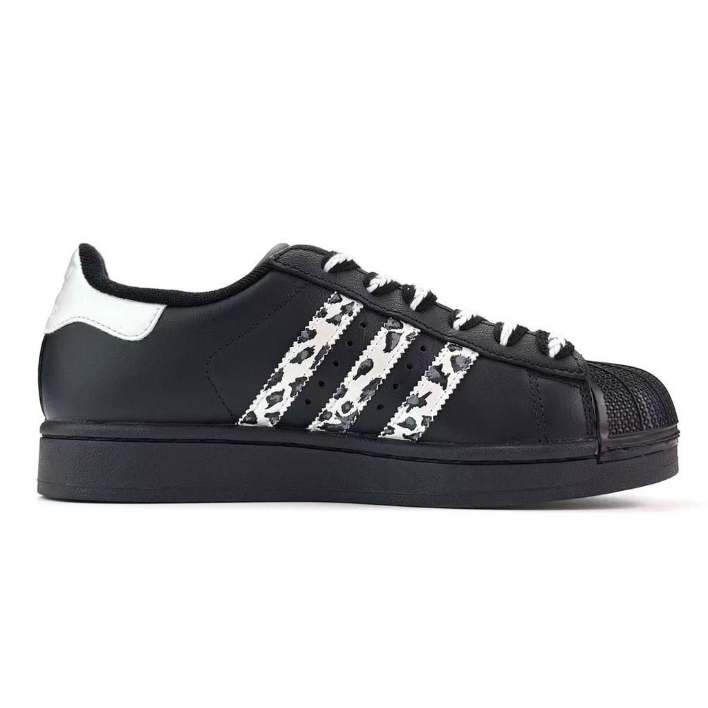 Adidas Originals SUPERSTAR Oreo, Spot, Outdoor Travel, Cute Comfortable, Leopard Print Shell Head, Zebra Low top JI0079(Team801-)