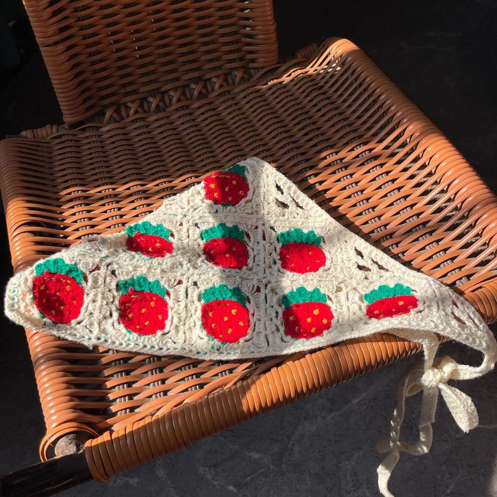 Koreanisch Süß Niedlich Handgemacht Häkeln Hohl Dreieck Stirnband Handtuch Frauen Frühling und Sommer Reise Foto Haar Schal