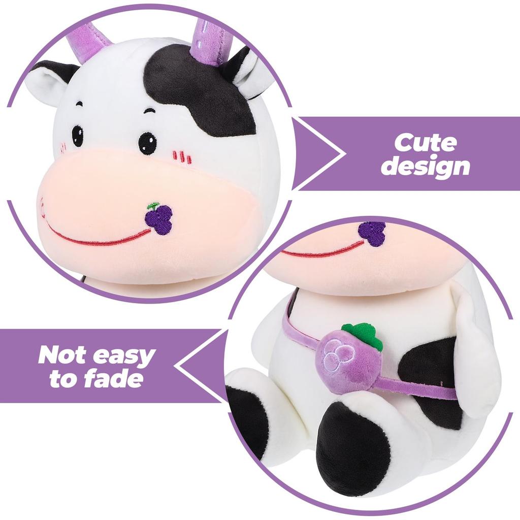 NOLITOY Cow Plush Cute and Fun Fluffy Animal Stuffed Animal Body Birthday Room inches Toy, Pillow, Gift, Figurine, Decor, Approx. 13.5