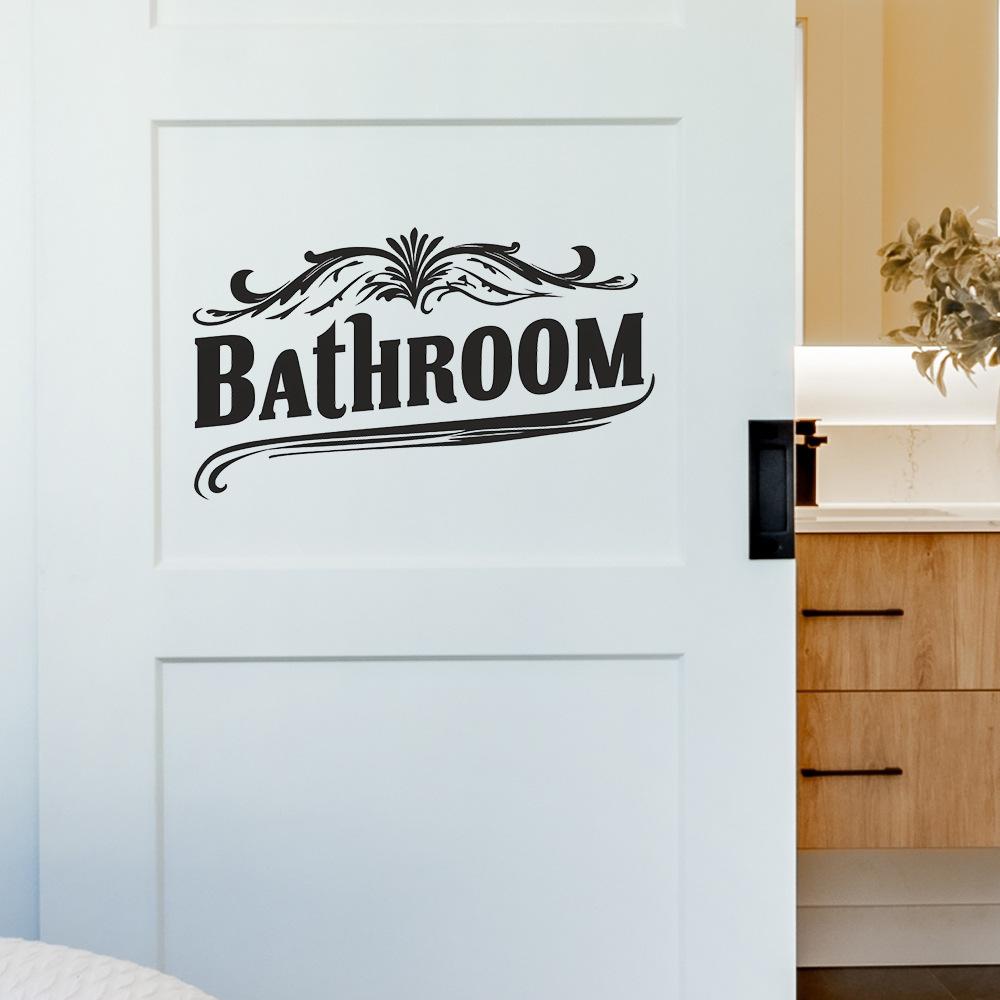 Bathroom Word Minimalist Wall Sticker for Bathroom Home Decor Self-Adhesive Removable Decal