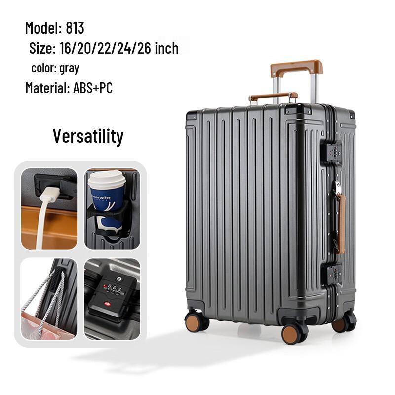

Nafuandu Anti-Drop Aluminum Frame Trolley Suitcase 20 Inches