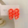 Statement Colorful Acrylic Cuban Chain Drop Earrings for Women Trendy Matte Link Chain Long Dangle Earring Korea Fashion Jewelry