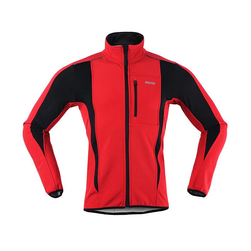 ARSUXEO Pánská 15K Zimní Větruodolná Nepromokavá Cyklistická Bunda z Fleecu