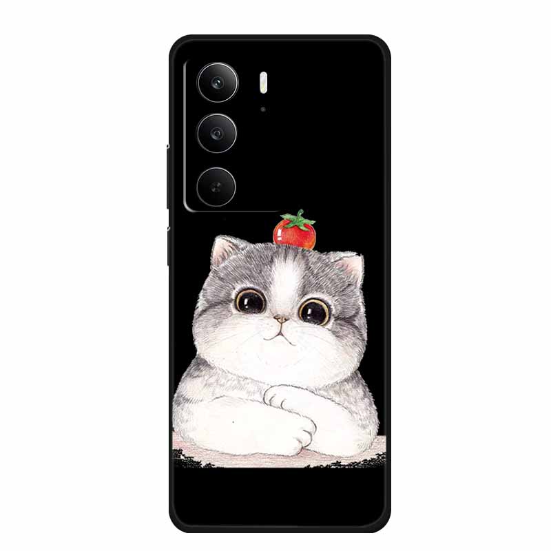 For Realme Narzo 80 Lite 5G Case Narzo80 Lite Coque Cartoon Cat TPU Black Silicone Soft Phone Case For Realme Narzo 80Lite Funda