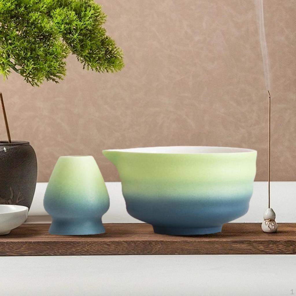 Matcha Ceramic Bowl Tea Ceremony Set Ceremonial Chawan for Everyday Use