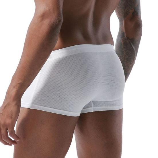Summer Men Swim Shorts Low-rise Solid Color Beach Tight Swimming Trunks