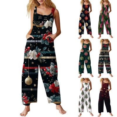 Damen Jumpsuit Bedruckter lässiger lockerer Jumpsuit