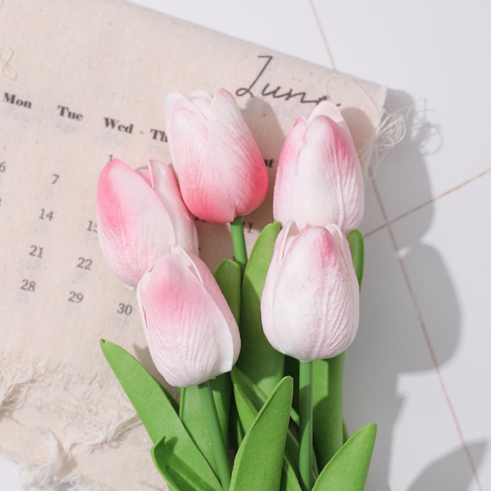 3/5Pcs Tulip Artificial Flowers Bouquet 33CM Fake Flowers for Home Decor Garden Wedding Marriage Decoration Flower Arrangement