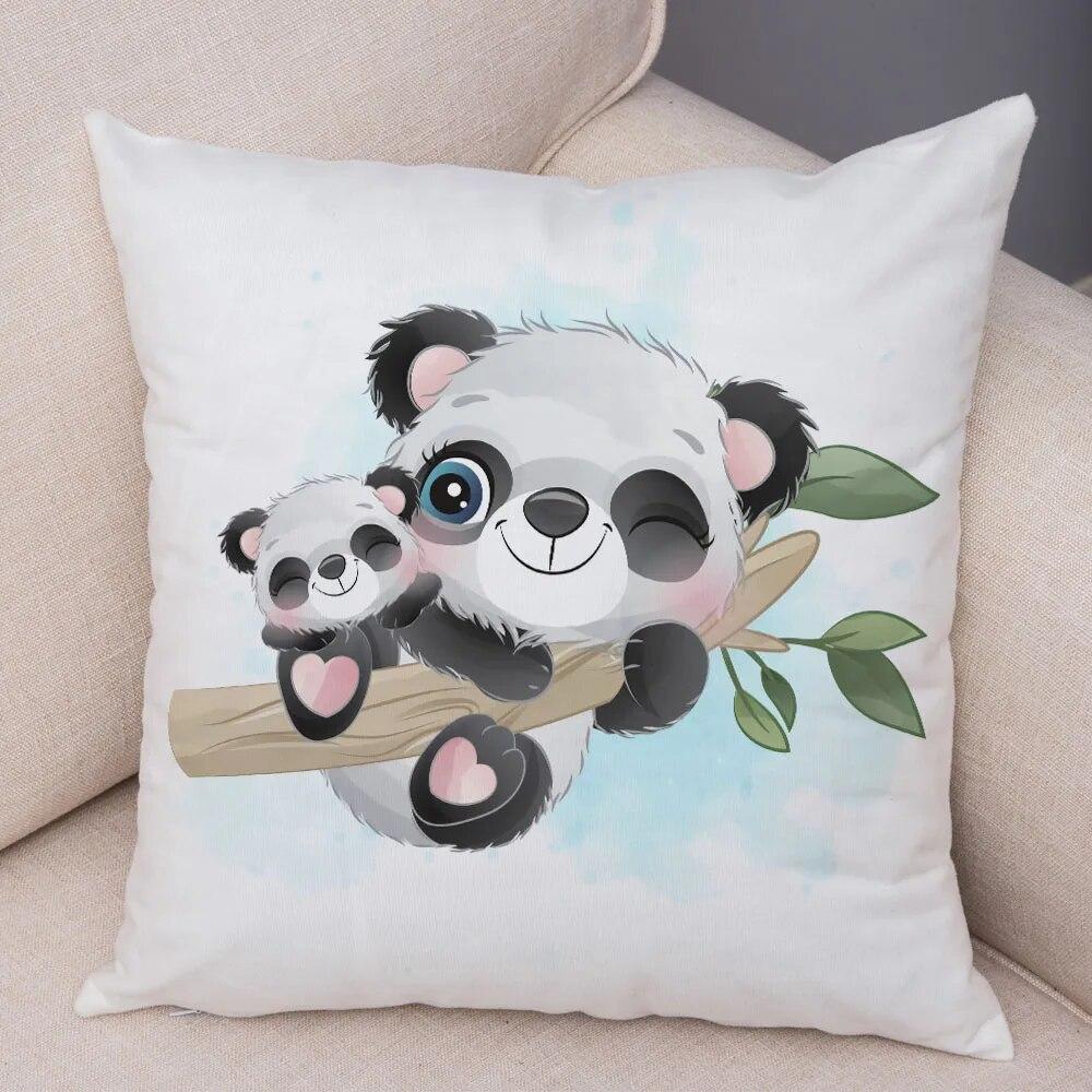 

Детская комната, диван, украшение для дома, автомобиля, милая наволочка с изображением животных, мягкая плюшевая подушка с рисунком китайской панды 40x40cm