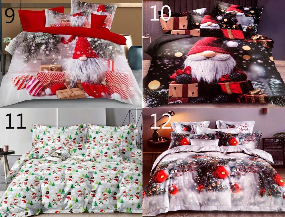 Christmas Bedding Set, Cotton Satin, 160x200 + 2x70x80, Christmas Tree, Bubbles