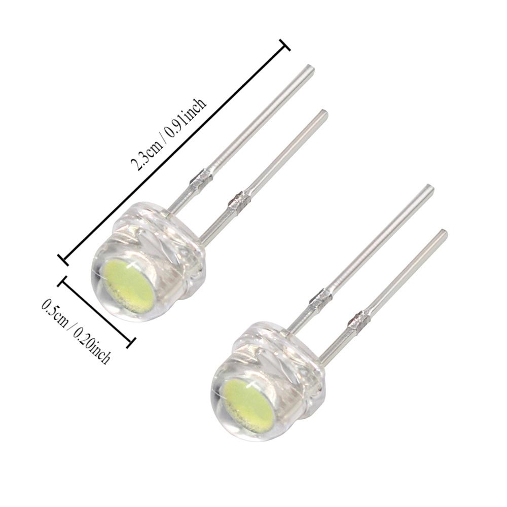 50KS Slaměný klobouk LED dioda 5MM Modrá Zelená Červená Žlutá Bílá Svítící F5 Super Jasná LED