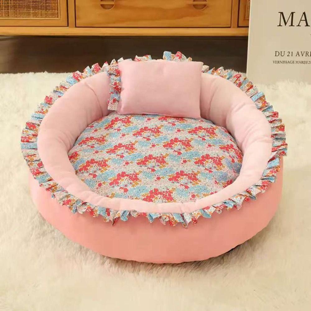 Floral Print Cat Nest Soft Pet Mattress Cute Cat Bed  Home Pet Supplies