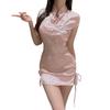 Sexy underwear, sexy retro cheongsam, sexy hollowed-out pure desire temptation, split-ended disc buckle classical Hanfu suit