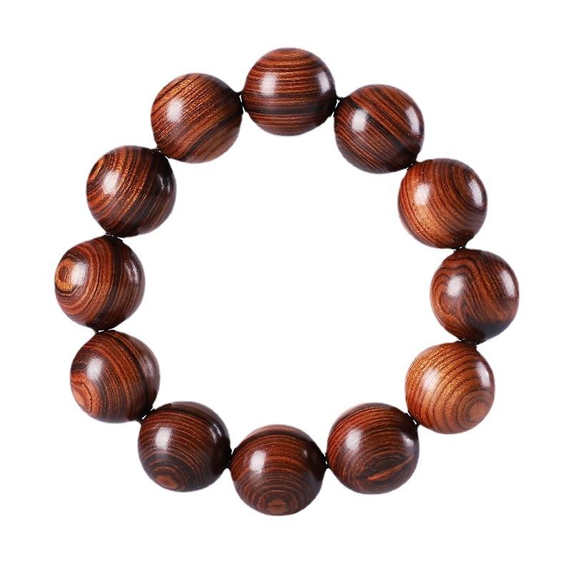 Fine Argentinian Green Sandalwood Single Circle Men's Bracelet Ethnic Style Sandalwood Buddha Pearl Bracelet Cultural Toy Bracelet