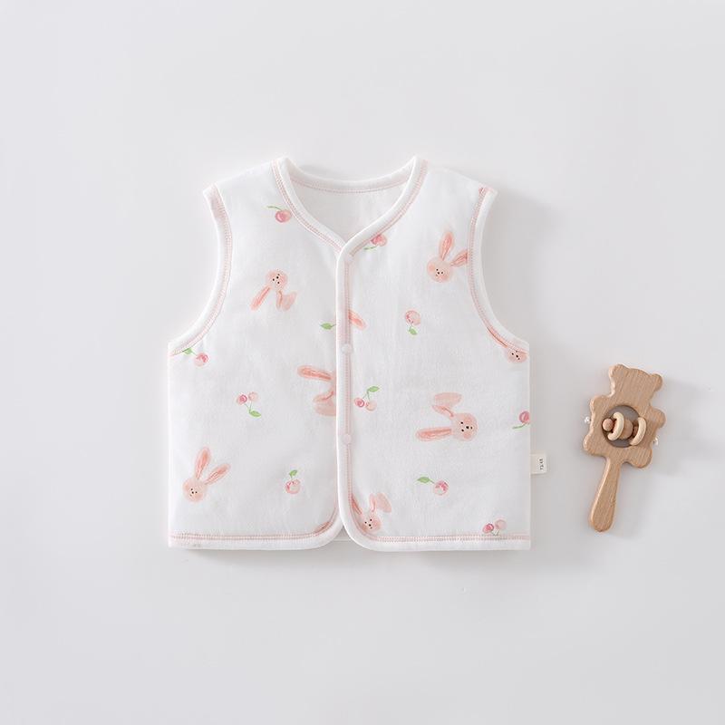 Newborn Quilted Vest - 40g Pure Cotton Sleeveless Top for Autumn/Winter, Unisex