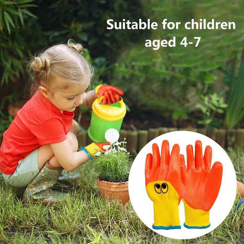 

Breathable Kids Gardening Gloves Resistant Non-Slip Anti-Stab Protective Gloves One Size