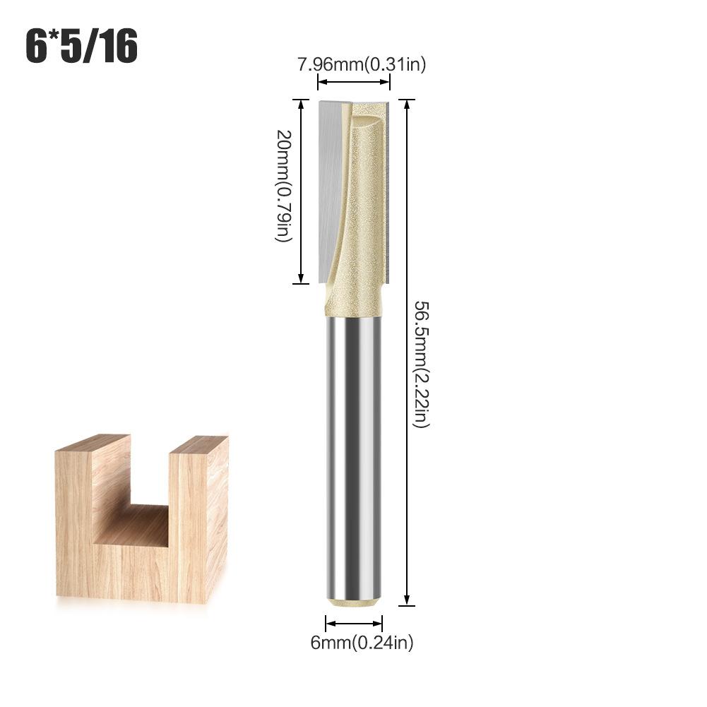 Professional Grade 6 Handle 12 Handle Bottom Cleaning Knife Slotting Knife Flat Bottom Cutter Milling Bottom Engraving Machine Carbide Woodworking