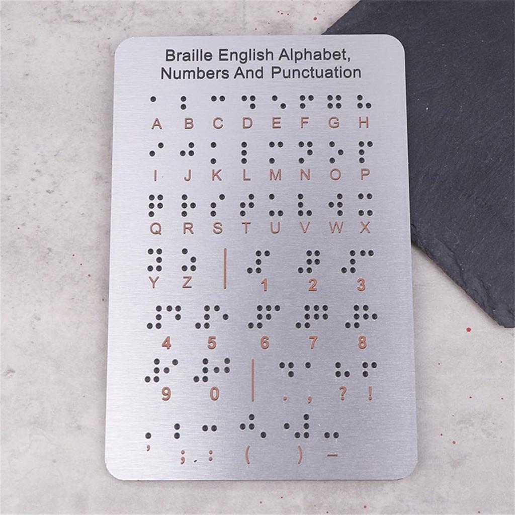 Výuková tabule s Braillovým písmem a čísly s výstupky 12x18,4 cm Braillovy výukové pomůcky Braillova tabule s výstupky