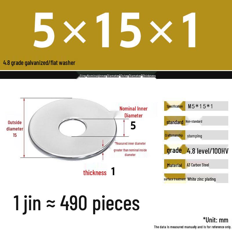 Galvanized Extra Thick Flat Iron Washer, M3-M62